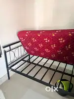 Single metal bed with coir mattress