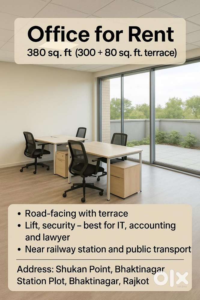 Office for rent bhaktinagar station plot