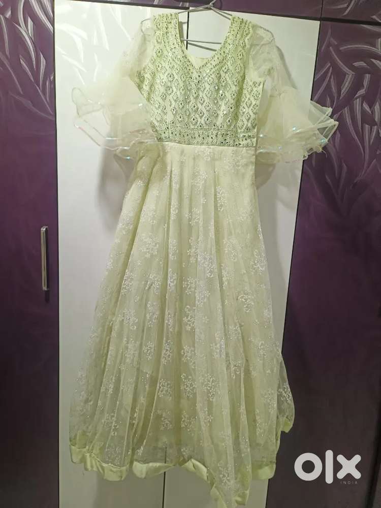 Yellow. Floral gown