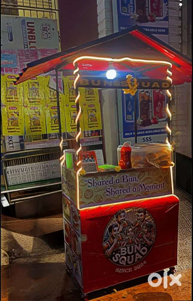 Fully Ready Food Cart Stall–Setup with Lights (Sealed & New Condition)