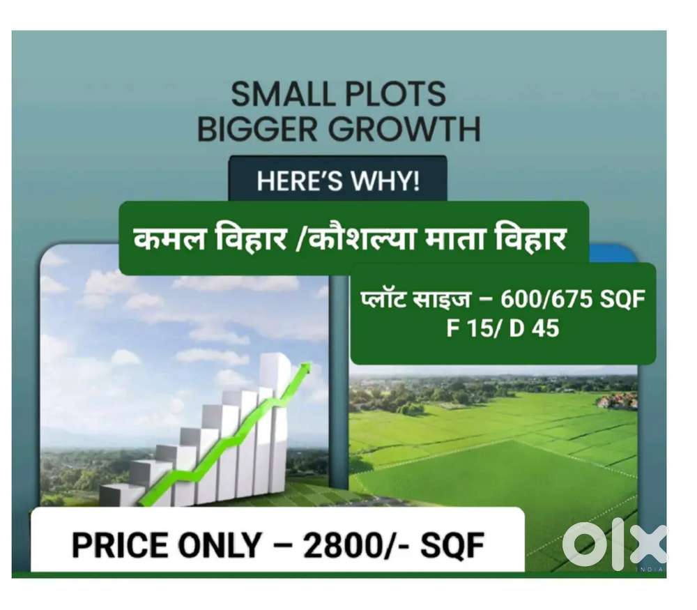 छोटा प्लॉट 675sqf कमल विहार,कौशल्या माता विहार बेस्ट लोकेशन प्लॉट