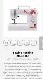 Only six month old not used usha electric sewing machine