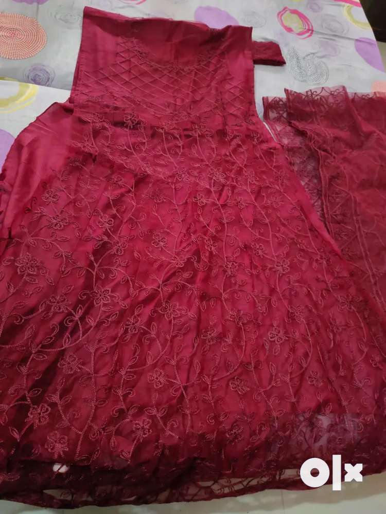 New red colour gown,