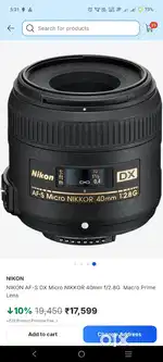 Nikon 40MM MICRO LANSE with Nikon FTZ Mount Adapter