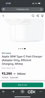 Iphone 30 w type c charging adapter