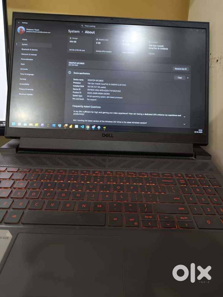 Dell G15 Gaming Beast – i5 - 13450HX  / RTX 3050 6GB / 16GB RAM / 1 TB