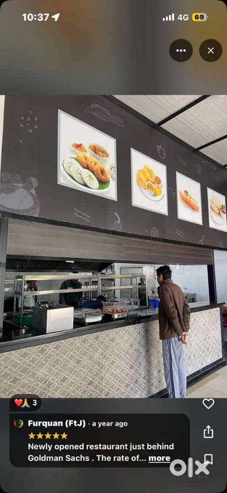 Running hotel for sale 5lakhs deposit