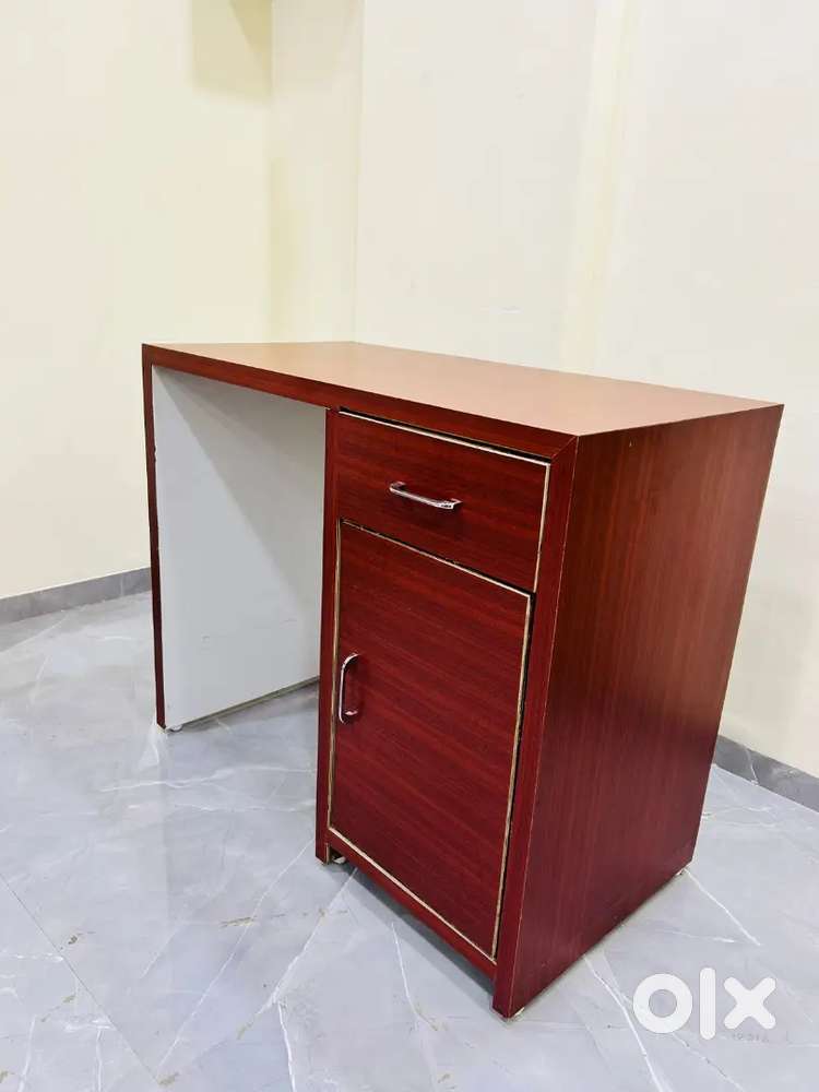 Wooden Study/Computer Table with Storage Cabinet – Excellent Condition