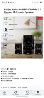 Philips speakers mms6080B 2.1 with bluetooth, FM and Remote