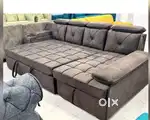 Box and diamond stching model L shape sofa cumbed