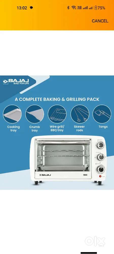 Bajaj 1603 majesty oven