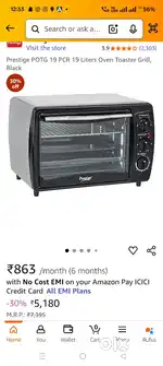 Prestige 19 L Oven Toaster Griller in mint condition