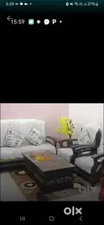 5 seater wooden sofa set with center table