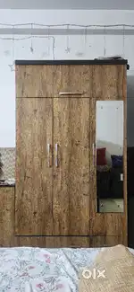 Good Condition - 3 door - Movable Wooden wardrobe