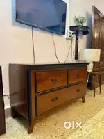 Antique Chest Drawer Console TV unit Solid Burma Teak Wood Sagwan