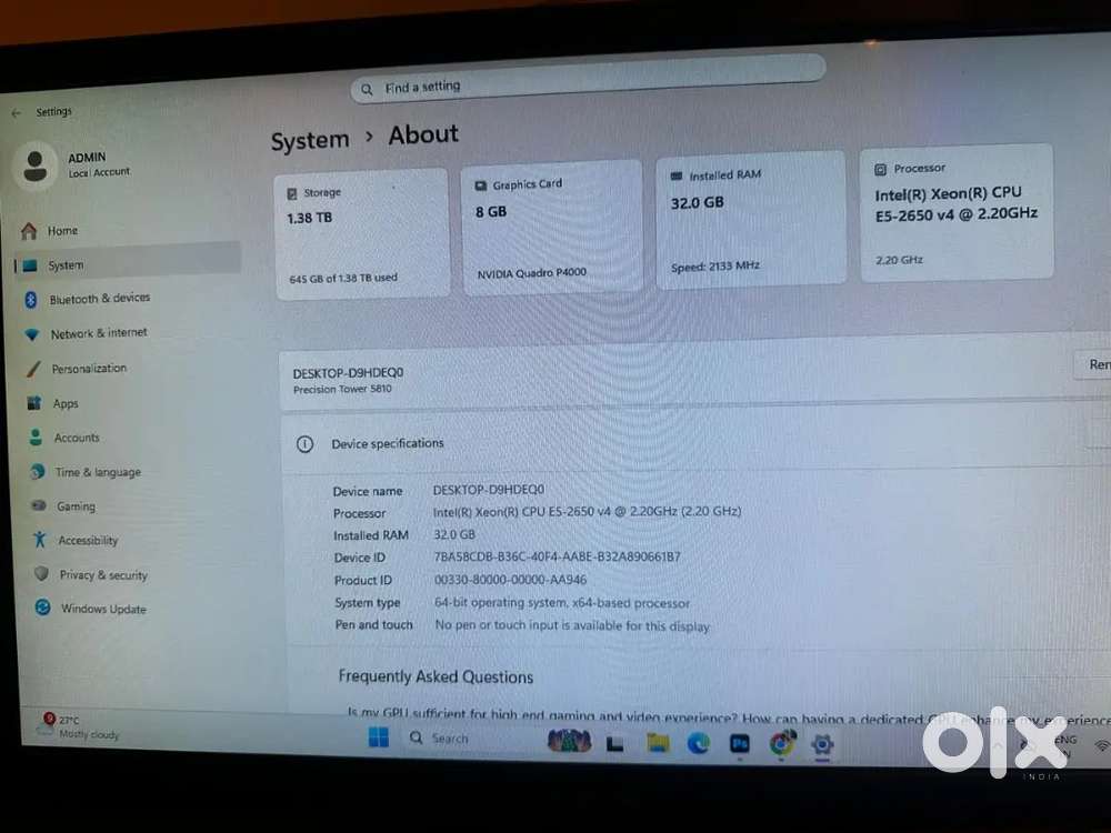 Dell precision tower 5810 powerful Workstation video /Editing /Games