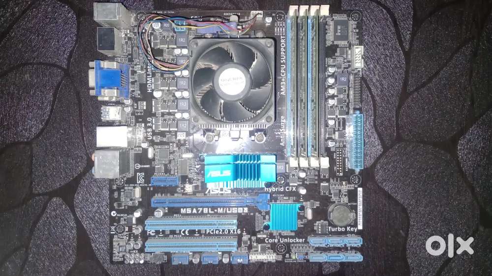 500GB hard disk, 1TB external hard drive, motherboard, phenom cpu