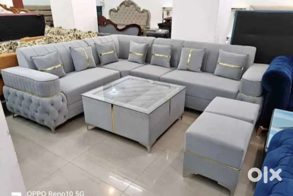 LUXURIOUS L TYPE DOUBLE HANDLE SOFA AVAILABLE AT ZAM ZAM FURNITURE