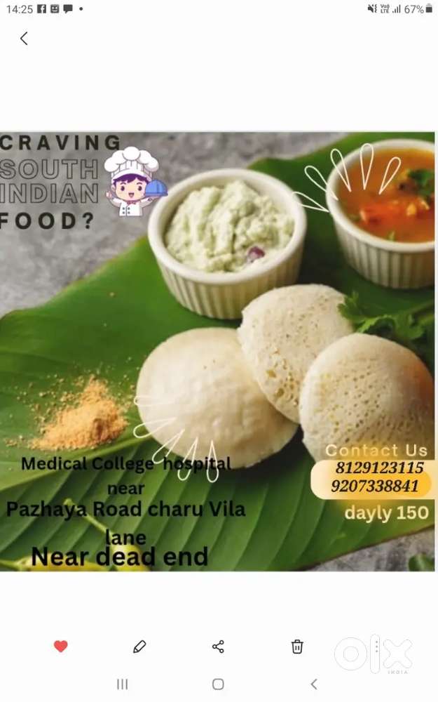 Mess monthly home made food on your door 130rs breakfast and lunch