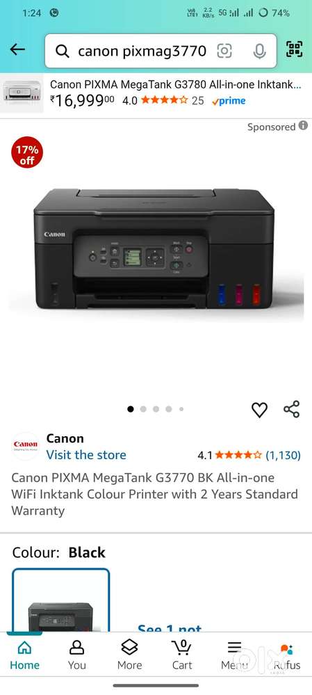 CANON PIXMA G3770 WIFI PRINTER URGENT SALE WITH PORTABLE LAMINATION