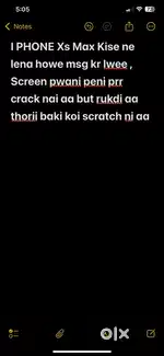 I phone Xs max. Screen pawani peni Crack nhi aa rukdi aa bs thori