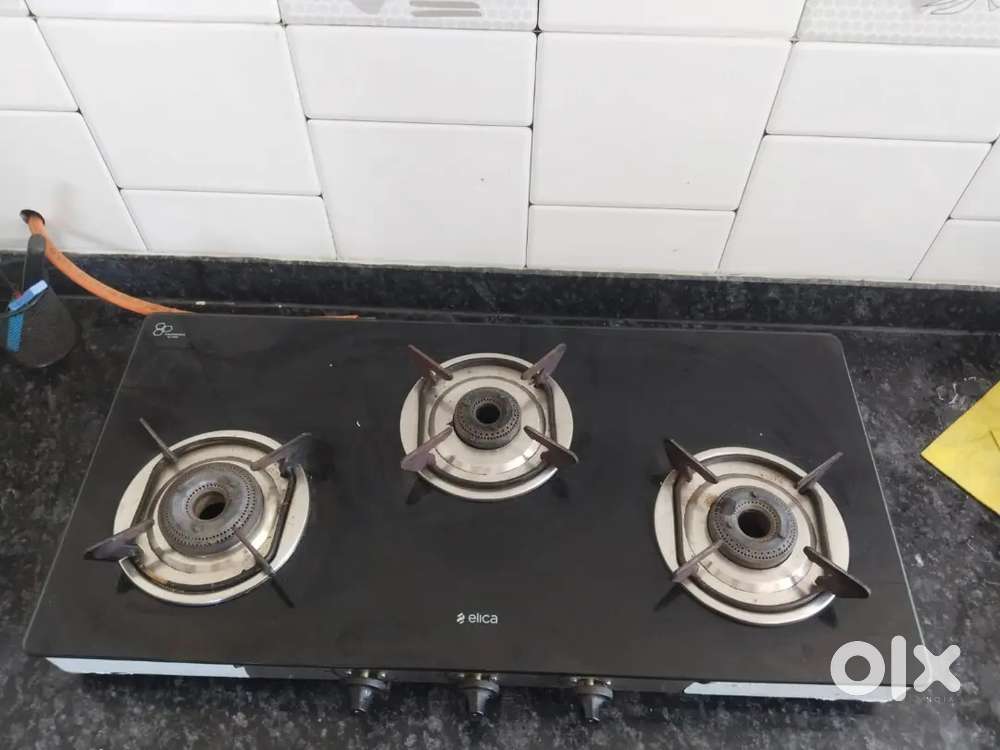 Elica brand Kitchen gas cylinder stove 3 gas stove burner