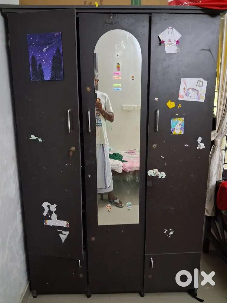 Three door particle board wardrobe