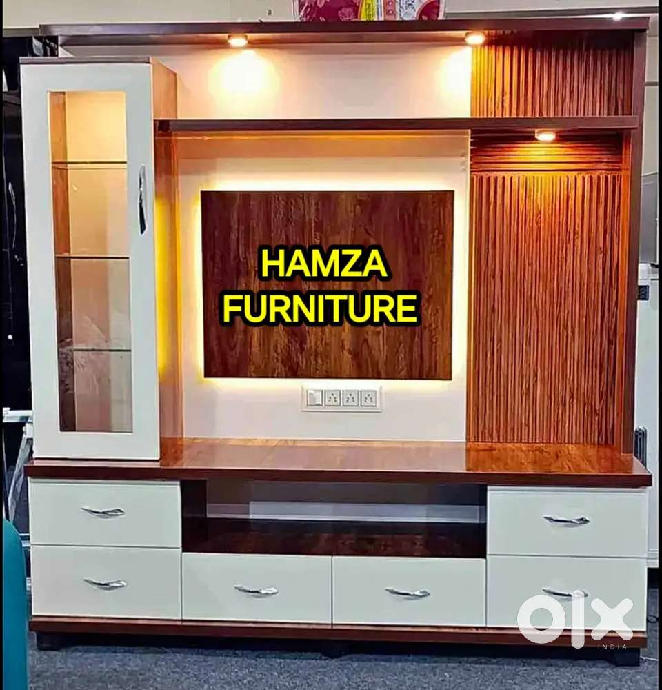 HAMZA FURNITURE NEW DESIGNER PARTICLE BOARD WOOD TV UNIT CABINET 6BY6