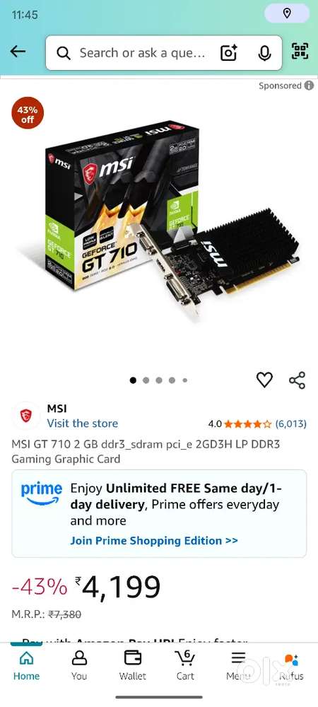 MSI.GT710. Graphic card