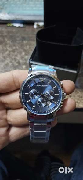 Emporio Armani Men's Blue Stainless Steel Chronograph Watch AR2448.