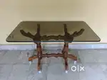 Segun wood glass top table and Rot Iron Centre Table