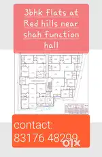 @ Red Hills Near shah function 3bhk flats Available For sale