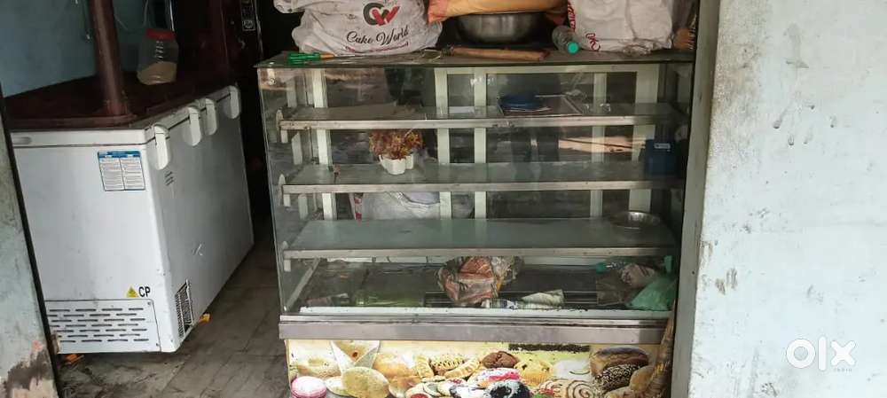 Glass counter, ice cream fridge