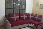 L Shaped Sofa and Dining Table 4 Chairs good condition & Damro table