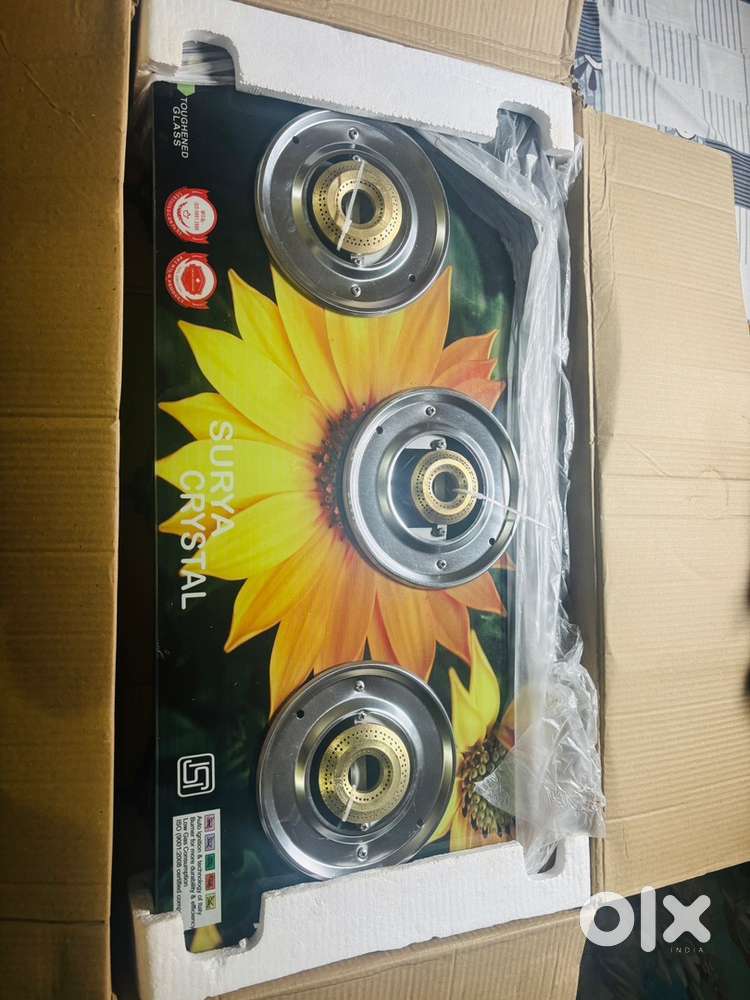 3 Burner Automatic ignition Glass top gas stove