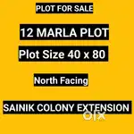 12 marla plot for sale Extension sainik colony