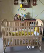 Pinewood baby bed crib rocking cot