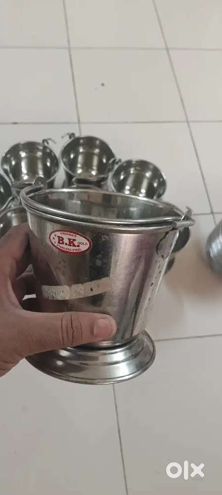 Misal dal subji balti badli bucket steel  9 and plates 18  brand new