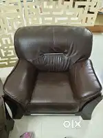 3+1+1 Sofa Set – Brown Leatherette, Comfortable & Sturdy