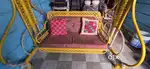 2 seater Metal Jhula with Cushion Seat for Home and Garden.