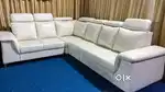 Fix pillow leather sofa available in Starf Furniture