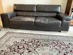 Black leather Featherlite sofa