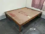 Solid wood (Akasia) queen size bed for sale. Size 5 ftx6.5 ft
