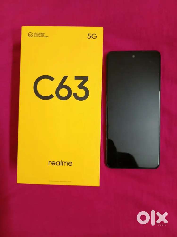 c63 realme 5g 4+4/128gb 2month old full kit with bill