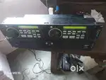 Double CD player DJ operating