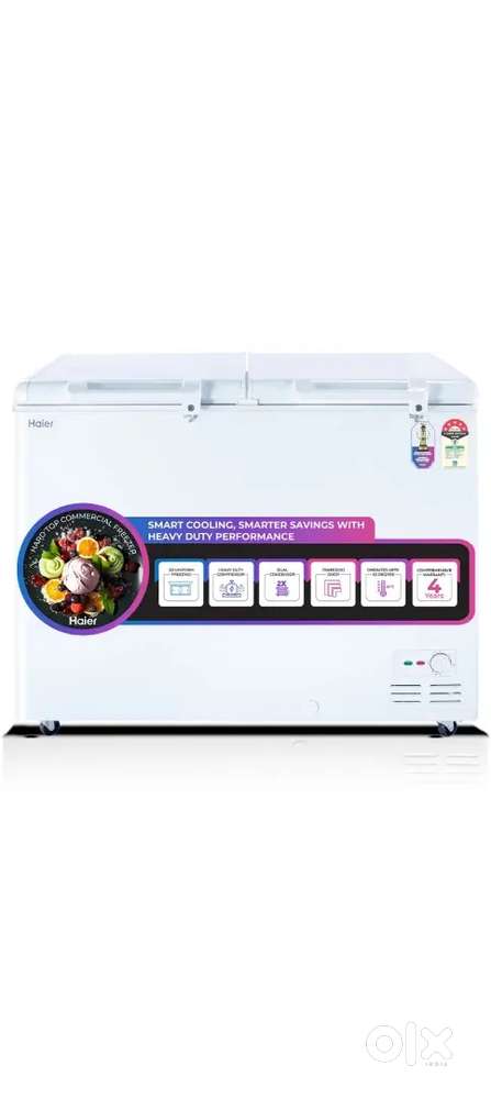 Hair 324 L double door standard deep freezer