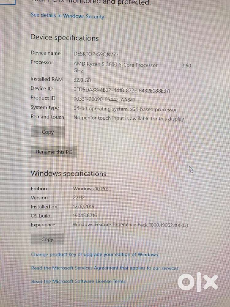 High configuration pc 2.5 year rarely used