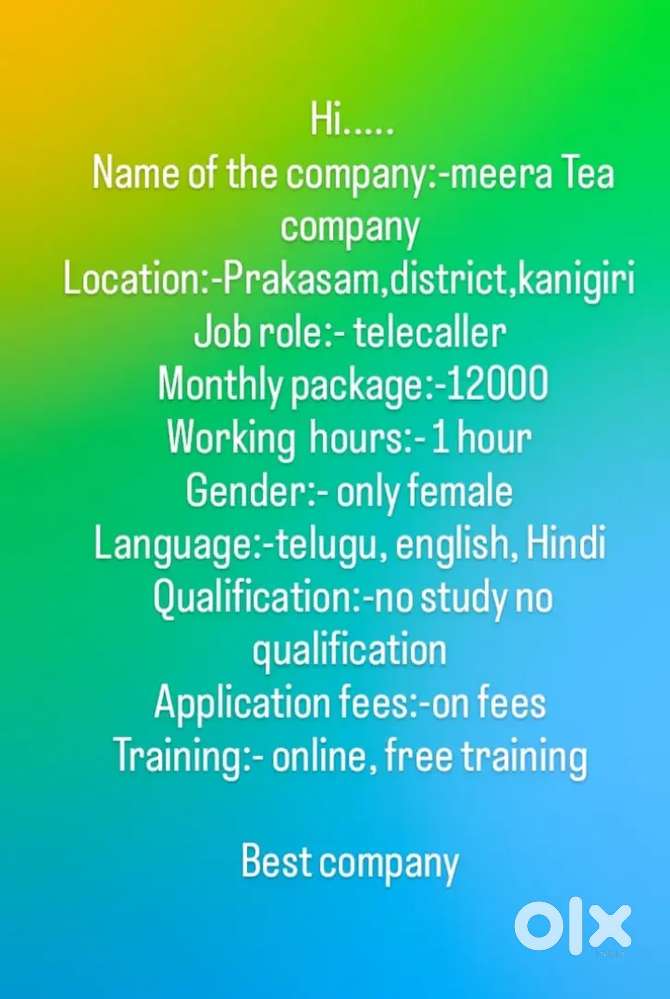 Work from home job's Telecaller Work Only female