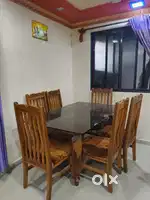 6 Seater Dining Table with 6 Chair for Living Room |Wood Dining Set