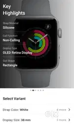 Apple watch series 3, 38 mm with additional straps